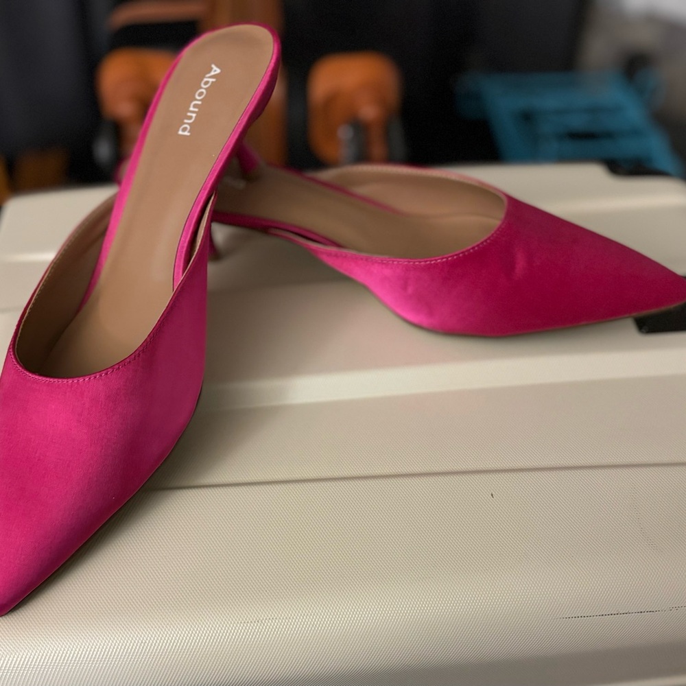 Abound Pink Heels with Pointed Toe and Slim Heel